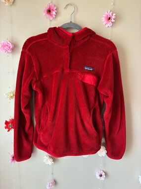 Patagonia Snap-T Fleece Hoodie Women's Red Pullover